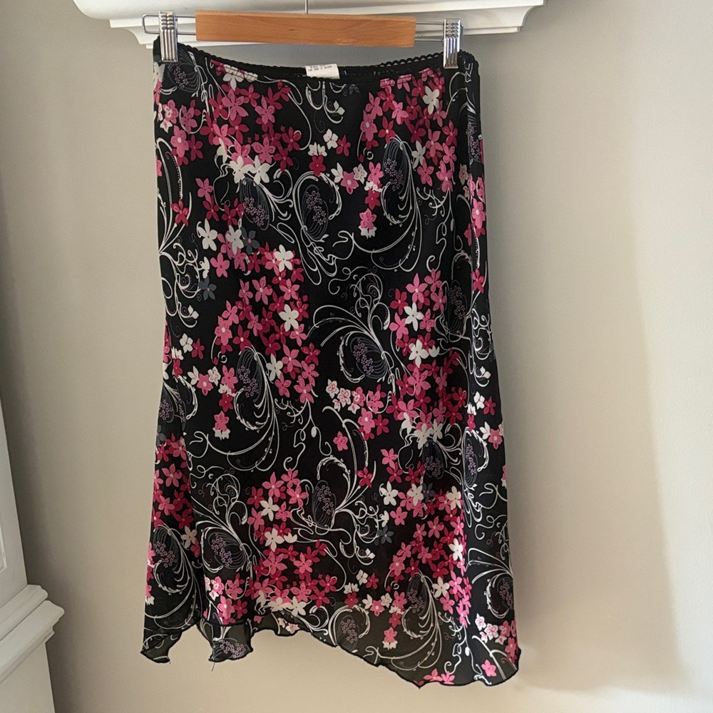 Floral Black and Pink Women's Skirt